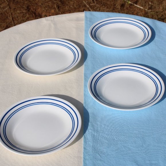 Classic Café Blue Bread & Butter Plates - Picture 2 of 4